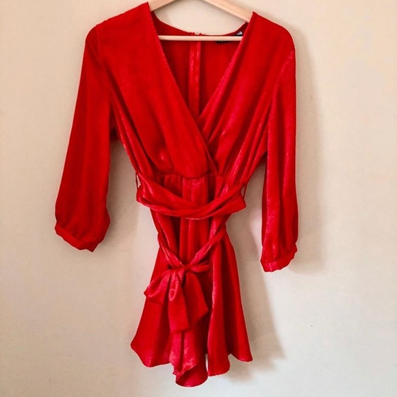 ZARA Satin Effect Bow Jumpsuit/Romper - Picture 3 of 5